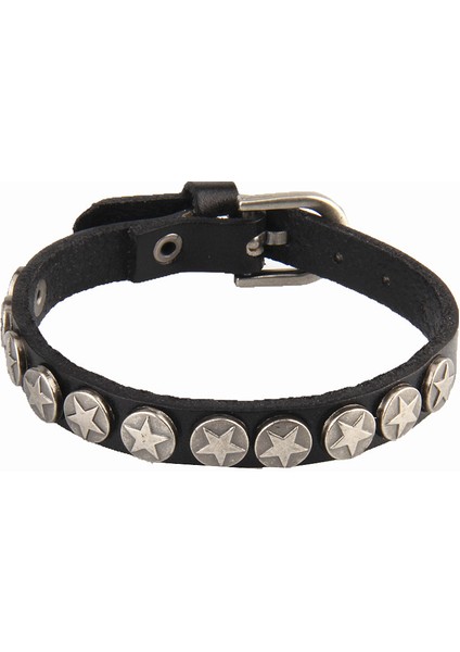 Kırmızı Gül Vintage Rock Punk Gerçek Deri Bilezik Pulseira Masculina Mujer Erkek Bilezik Yıldız Nokta Charm Bilezik Kadınlar ve Erkekler Için Kırmızı (Yurt Dışından) modelleri