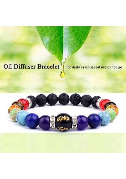 XL-23CM Tarzı No.22 Boyutu 7 Çakra Bileklik Erkek Kadın Doğal Lava Taşı Kristal Şifa Anksiyete Takı Mandala Yoga Meditasyon Bilezik Hediye (Yurt Dışından) modelleri