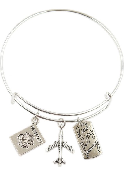 Tip 5 Seyahat Dünya Uçak Pasaport Pusula Kolye Kendin Yap Takı Erkek Bilezik Kadın Bilezik Hediyelik Eşya Için Hediye (Yurt Dışından)