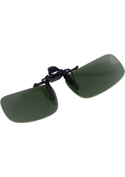S Koyu Yeşil Stil 1 Pc Yüksek Kaliteli Clip-On Polarize Gündüz Gece Görüşü Flip-Up Lens Sürüş Gözlüğü UV400 Binicilik (Yurt Dışından)