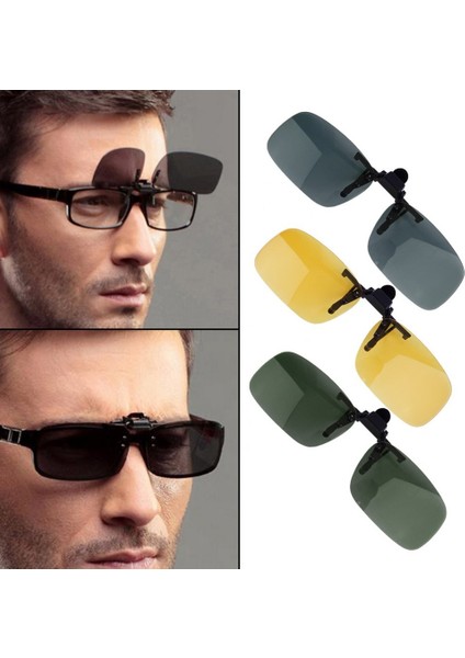 S Koyu Yeşil Stil 1 Pc Yüksek Kaliteli Clip-On Polarize Gündüz Gece Görüşü Flip-Up Lens Sürüş Gözlüğü UV400 Binicilik (Yurt Dışından) fiyatları