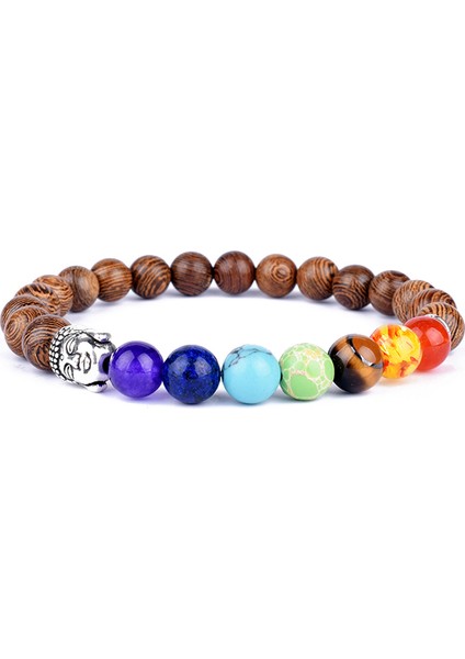S-17CM Tarzı 38 Numara 7 Çakra Taş Bilezik Kadın Doğal Boncuk Şifa Reiki Dua Buddha Boncuk Bilezik Erkek Şans Yoga Meditasyon Takı Hediye (Yurt Dışından)
