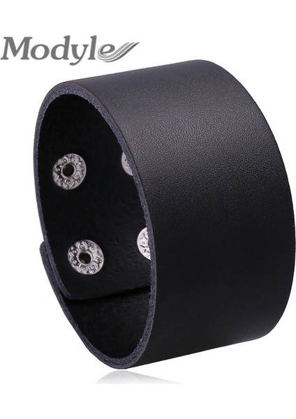 23CM Tarzı NO.82321 Beden Modyle Moda Geniş Gerçek Deri Bileklik Erkekler Için Kahverengi Geniş Kolluk Bilezikler ve Bileklik Bileziği Vintage Punk Erkek Takı Hediye (Yurt Dışından)