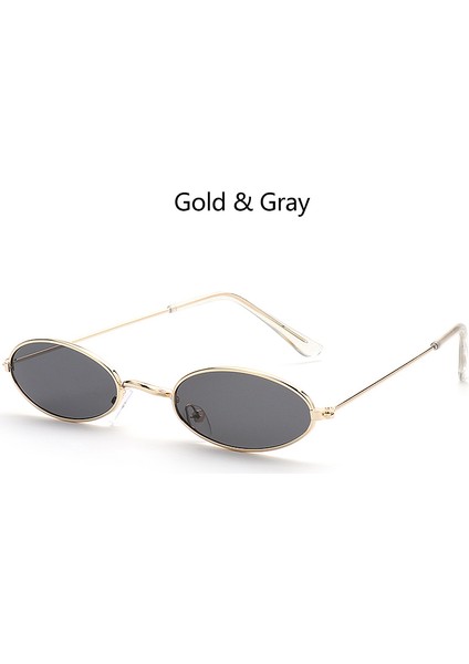Kumral Moda Tasarım Retro Küçük Oval Vintage Tonlar Siyah Kırmızı Metal Renkli (Yurt Dışından)