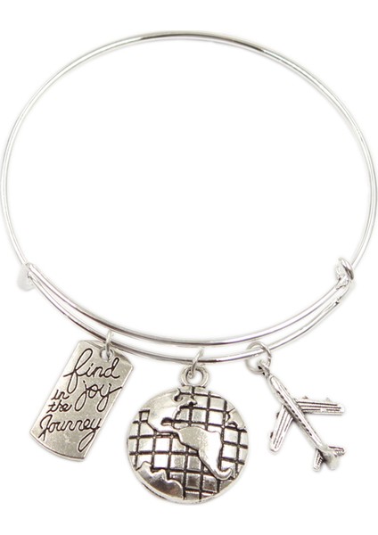 Tip 4 Seyahat Dünya Uçak Pasaport Pusula Kolye Kendin Yap Takı Erkek Bilezik Kadın Bilezik Hediyelik Eşya Için Hediye (Yurt Dışından)