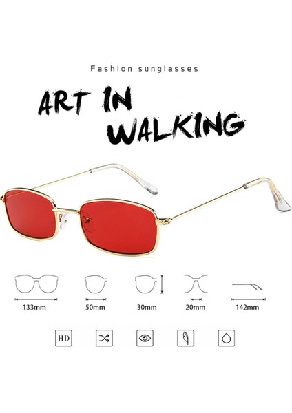 Altın Gri Moda Retro Dikdörtgen Renkli UV400 Metal Çerçeve Net Lens Punk (Yurt Dışından) indirimleri