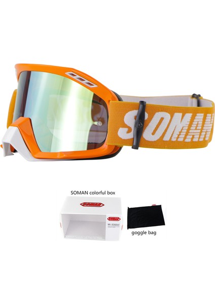 SM15 Turuncu Soman Motosiklet Gözlüğü Kir Motosikleti Motokros Leri Gafas Motokros Cool Moto Oculos De Cross Motosiklet Kaskı Leri (Yurt Dışından)