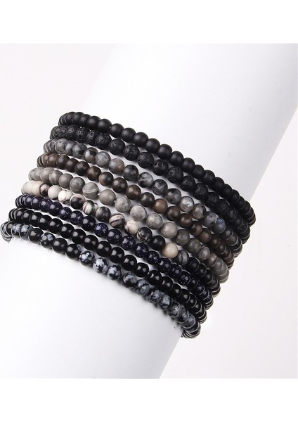 21CM Tarzı Kantaşı 4 mm Doğal Reiki Çakra Taşı Boncuklu Bilezik Erkekler Vintage Esnek Takı Siyah Labradorit Şans Bileziği Kadınlar Enerji Bileklik (Yurt Dışından) fırsatları