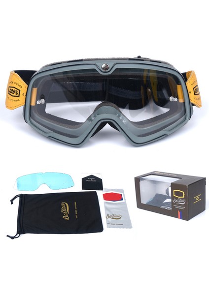 A4 Motosiklet Gözlüğü Güvenlik Koruyucu Motokros Retro Gece Görüş Kask Gözlüğü Açık Hava Sürme Ekipmanı (Yurt Dışından)