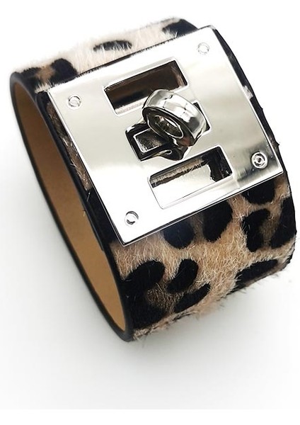 37 Numara Kadınlar Için Moda Deri Bilezik Leopar Basit Tüm Eşleşme V Kelime Geniş Şık Kolluk Wrap Bilezik Femme Bileklik Takı (Yurt Dışından)