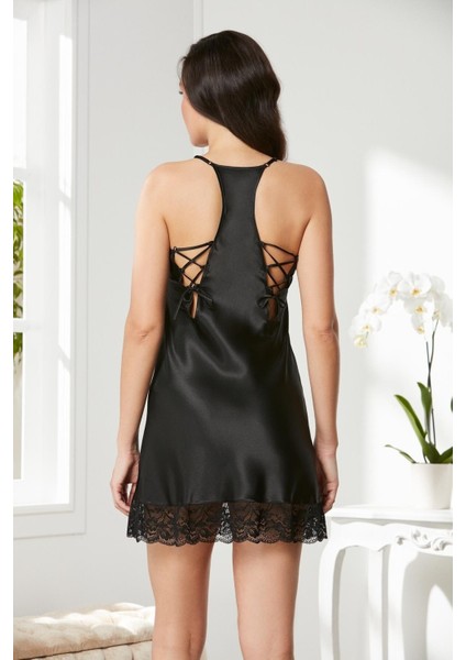 Saten Dantelli Gecelik 870 Siyah fiyatları