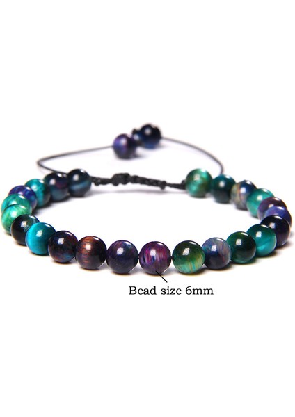 6 mm 11 Çiftler Için Yoga Dua Şifa Enerjisi Bileklikleri Erkek Doğal Kaplan Gözü Taş Boncuklu Bilezik Vintage Kadın Pulsera Homme (Yurt Dışından)