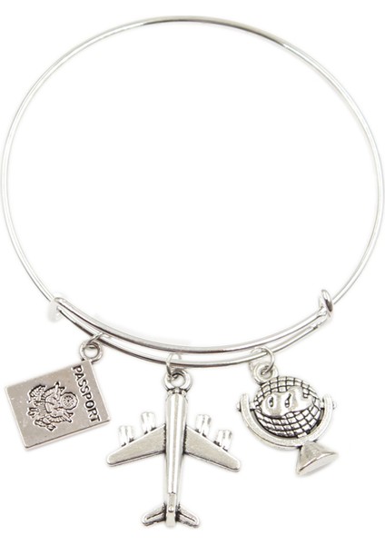 Tip 7 Seyahat Dünya Uçak Pasaport Pusula Kolye Kendin Yap Takı Erkek Bilezik Kadın Bilezik Hediyelik Eşya Için Hediye (Yurt Dışından)