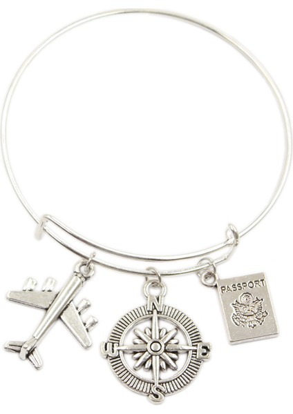 Tip 7 Seyahat Dünya Uçak Pasaport Pusula Kolye Kendin Yap Takı Erkek Bilezik Kadın Bilezik Hediyelik Eşya Için Hediye (Yurt Dışından) modelleri