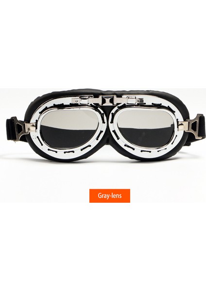 Gri Harley Retro Motosiklet Gözlüğü Klasik Motokros Leri Vintage Moto Mx Atv Bisiklet Bakır Kask Pilot Steampunk (Yurt Dışından)