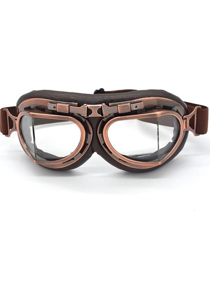 Şeffaf Lens Motosiklet Leri Motorcu Pilot Steampunk Retro Goggles Atv Biker Scooter Kask Bisiklet Kayak Vintage (Yurt Dışından)