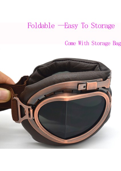 Şeffaf Lens Motosiklet Leri Motorcu Pilot Steampunk Retro Goggles Atv Biker Scooter Kask Bisiklet Kayak Vintage (Yurt Dışından) indirimleri