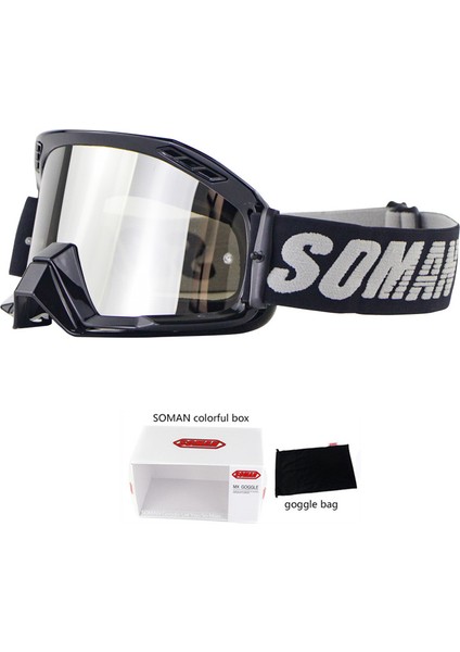 SM15 Siyah Stil Soman Motosiklet Gözlüğü Kir Motosikleti Motokros Leri Gafas Motokros Cool Moto Oculos De Cross Motosiklet Kaskı Leri (Yurt Dışından)