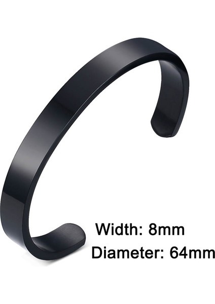 NO.82684 Beden Zorcvens Kadın ve Erkek 8mm Genişlik Yüzey Bilezik Bilezik Paslanmaz Çelik Bilezik Erkekler Gümüş Rengi Altın Siyah Gül Altın 4 Renk (Yurt Dışından)