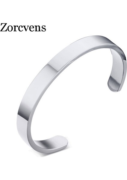 NO.82684 Beden Zorcvens Kadın ve Erkek 8mm Genişlik Yüzey Bilezik Bilezik Paslanmaz Çelik Bilezik Erkekler Gümüş Rengi Altın Siyah Gül Altın 4 Renk (Yurt Dışından) fiyatları