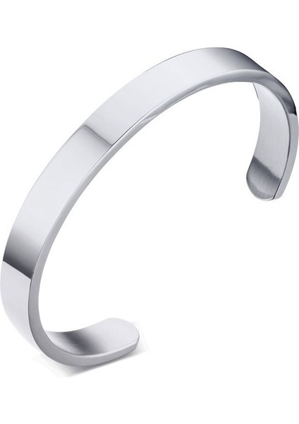 NO.82684 Beden Zorcvens Kadın ve Erkek 8mm Genişlik Yüzey Bilezik Bilezik Paslanmaz Çelik Bilezik Erkekler Gümüş Rengi Altın Siyah Gül Altın 4 Renk (Yurt Dışından) modelleri