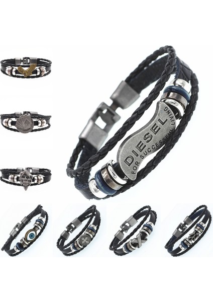 21CM Tarzı .SCSL036 2021 Çok Katmanlı Bileklik Erkekler Için Rahat Moda Örme Deri Bilezikler Kadınlar Ahşap Boncuk Bilezik Punk Rock Erkek Takı. (Yurt Dışından)