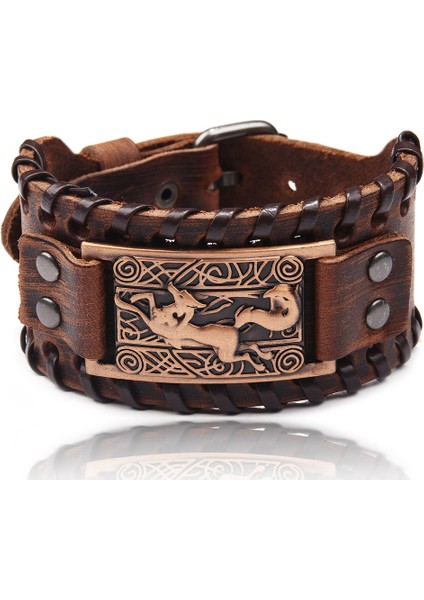 NO.247696 Beden Erkek Punk Örgü Halat Alaşım Kolluk Viking Bileklik Erkek Takı (Yurt Dışından)