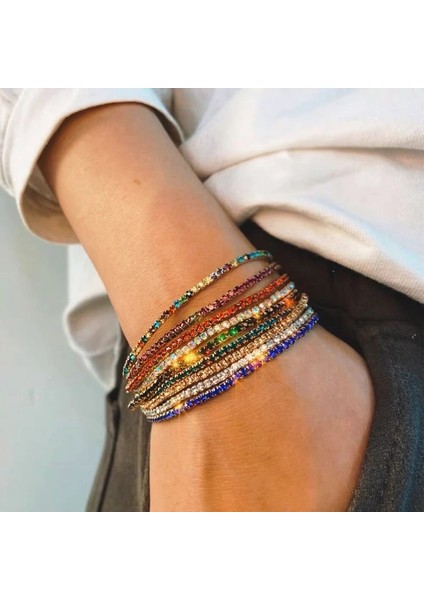 4 Sıra Altın Moda Sıraları Tam Kristal Taşlı Elastik Bilezik Altın Bilezik Parlak Bileklik Kadın Düğün Gelin Takıları (Yurt Dışından) fırsatları