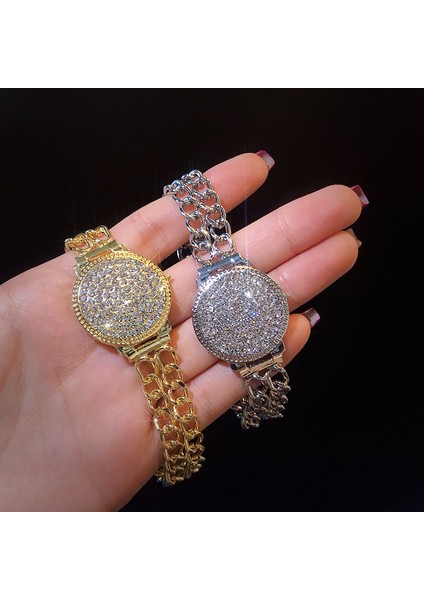 S1204-R 2021 Moda Basit Kübik Zirkon Kolye Bilezik Kadınlar Için Altın Renk Yuvarlak Parlak Kristal Kore Bileklik Yeni Takı (Yurt Dışından) fiyatları