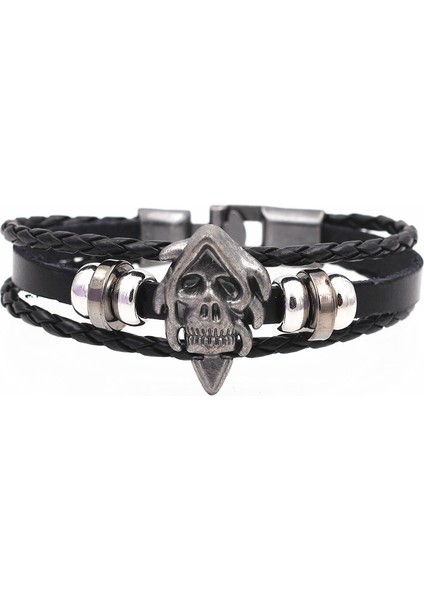 21CM Tarzı .SCSL026 2021 Çok Katmanlı Bileklik Erkekler Için Rahat Moda Örme Deri Bilezikler Kadınlar Ahşap Boncuk Bilezik Punk Rock Erkek Takı. (Yurt Dışından)