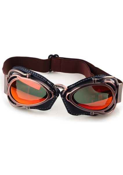 Kırmızı Lens Retro Motosiklet Bisiklet Leri Pilot Aviator Kask Yarış Koruma Kırmızı Bakır Renkli Ler (Yurt Dışından)