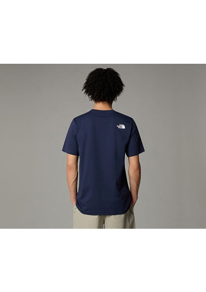 M Ss Easy Tee Erkek Outdoor Tişörtü NF0A8A6C8K21 Lacivert fırsatları