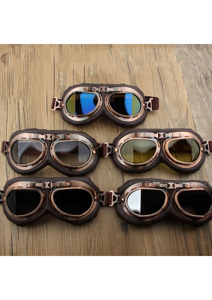 Çoklu Stil Retro Motosiklet Gözlüğü Vintage Moto Klasik Ler Harley Pilot Steampunk Atv Bisiklet Bakır Kask (Yurt Dışından) fiyatları