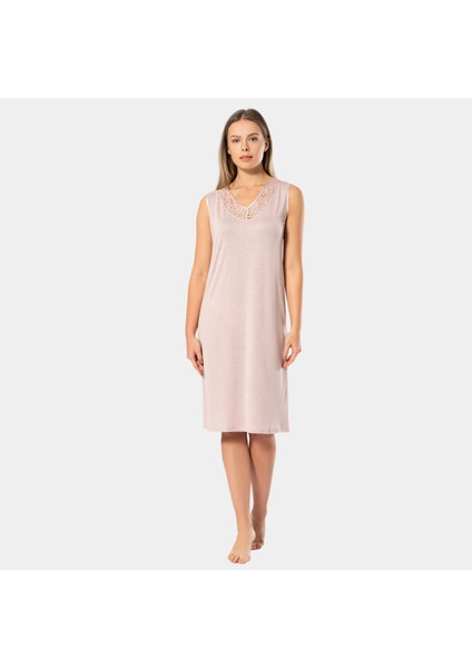 Kadın Dantelli V Yaka Gecelik 3285/PUDRA fiyatları