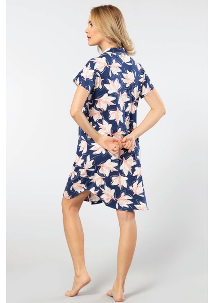 Kadın Erkek Yaka Gecelik 3607/LACIVERT modelleri