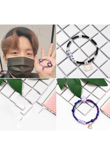No.7 Boyutu Kpop Bangtan Boys Boncuklu Bileklik Renkli Karikatür Hayvanlar Esnek Bileklik Jhope El Yapımı Takı Kızlar Için Suga Jimin Jin (Yurt Dışından) modelleri