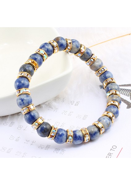 Altın Mavisi Taş Boncuk Bileklik Kadın Erkek Yoga Takı Hediye Şans Kolye Mesafe Bilezikleri Kristal Taş Mavi Boncuk Bilezik (Yurt Dışından) fırsatları