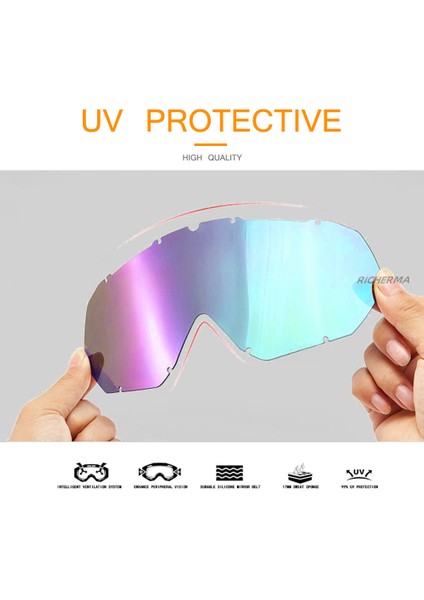 Renkli Lensler Parlaklığı Önleyici Şeffaf Lensli Motokros Gözlüğü Katlanabilir Kayak Gözlüğü Motosiklet Off Road Kar Kızağı Kar Motoru (Yurt Dışından) modelleri