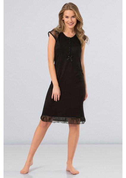 Kadın Askılı Gecelik 3123/SIYAH