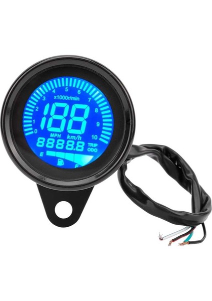Siyah Stil Dc 12V Evrensel Motosiklet Dijital Hız Takyometre Yakıt Metre Gösterge Kadranı Odometre LCD Sayısal Kmh ile (Yurt Dışından)