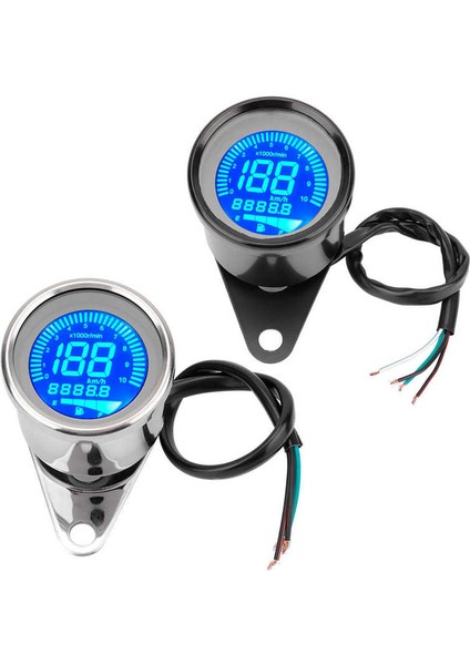 Siyah Stil Dc 12V Evrensel Motosiklet Dijital Hız Takyometre Yakıt Metre Gösterge Kadranı Odometre LCD Sayısal Kmh ile (Yurt Dışından) fiyatları