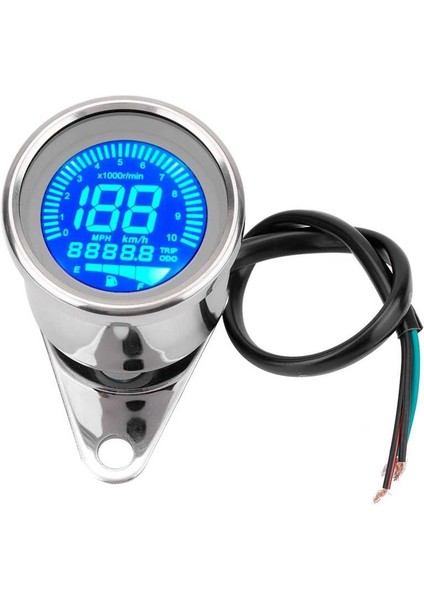Siyah Stil Dc 12V Evrensel Motosiklet Dijital Hız Takyometre Yakıt Metre Gösterge Kadranı Odometre LCD Sayısal Kmh ile (Yurt Dışından) fırsatları