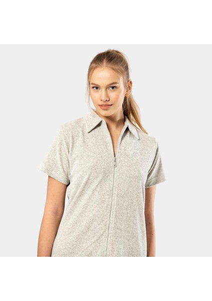 Yakalı Fermuarlı Elbise 622/GRI fiyatları