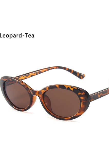 Leopar-Çay Sokak Modası Gotik Ler Retro Küçük Çerçeveli Tasarımcı Oval (Yurt Dışından)