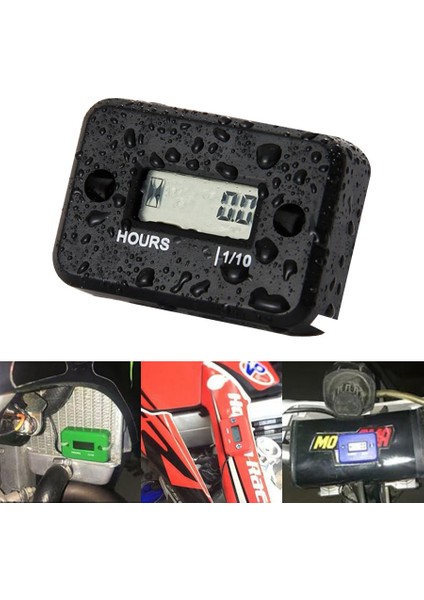 Siyah Stil Atv Motosiklet Kar Sled Yakıt Tekne Jeneratör Bisiklet LCD Su Geçirmez Sayısal Devir Saat Sayacı (Yurt Dışından)