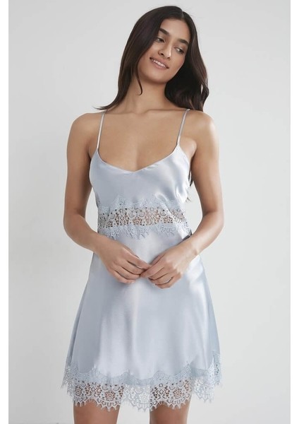 Saten Kadın Gecelik 685 Mist