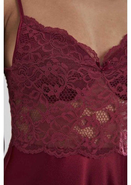 Saten Dantelli Gecelik 627 Bordo fiyatları