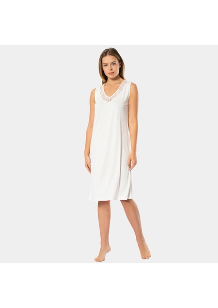 Kadın Dantelli V Yaka Gecelik 3285/EKRU fiyatları