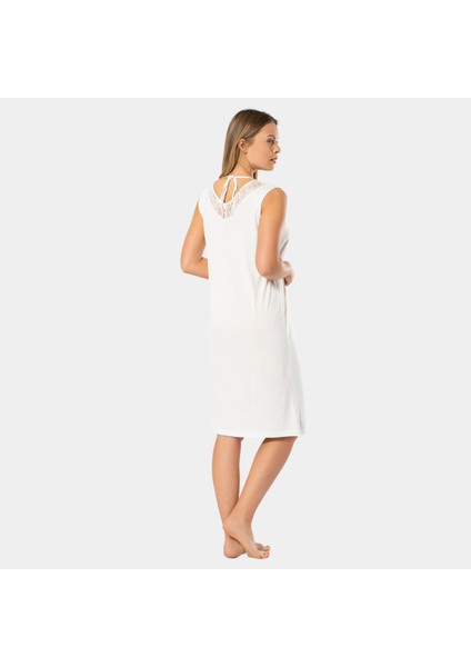 Kadın Dantelli V Yaka Gecelik 3285/EKRU fırsatları