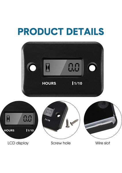 Turuncu Motosiklet Endüktif Dijital Saat Sayacı Su Geçirmez Motor LCD Ekran Bisiklet Motosiklet Atv Tekne Offroad (Yurt Dışından)